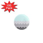 chevron teal grey 1  Mini Magnet (100 pack) 