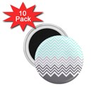 chevron teal grey 1.75  Magnet (10 pack) 