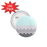 chevron teal grey 1.75  Button (100 pack) 