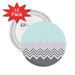 chevron teal grey 2.25  Button (10 pack)