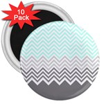 chevron teal grey 3  Magnet (10 pack)