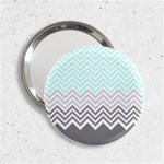 chevron teal grey 2.25  Handbag Mirror