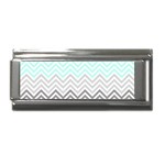 chevron teal grey Superlink Italian Charm (9mm)