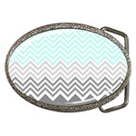 chevron teal grey Belt Buckle