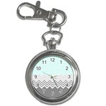 chevron teal grey Key Chain Watch