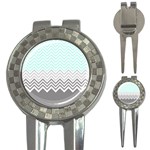 chevron teal grey 3-in-1 Golf Divot