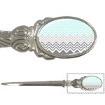 chevron teal grey Letter Opener