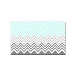 chevron teal grey Sticker (Rectangular)