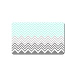 chevron teal grey Magnet (Name Card)
