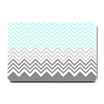 chevron teal grey Small Doormat