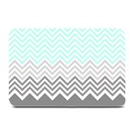chevron teal grey Plate Mat