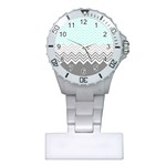 chevron teal grey Plastic Nurses Watch