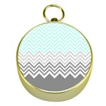 chevron teal grey Gold Compass