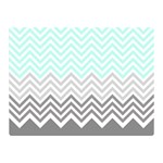 chevron teal grey Double Sided Flano Blanket (Mini)