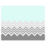 chevron teal grey Double Sided Flano Blanket (Medium)