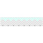 chevron teal grey Small Flano Scarf