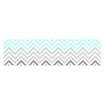 chevron teal grey Satin Scarf (Oblong)
