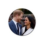 180419153659 Prince Harry Meghan Markle Sunken Garden Rubber Round Coaster (4 pack)