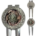 Succulent Green Pink Rosettes 3-in-1 Golf Divots