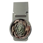 Succulent Green Pink Rosettes Money Clips (Round) 