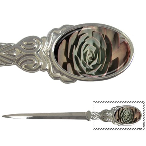 Succulent Green Pink Rosettes Letter Openers from ArtsNow.com Front