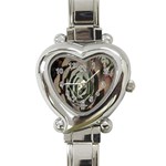 Succulent Green Pink Rosettes Heart Italian Charm Watch