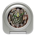 Succulent Green Pink Rosettes Travel Alarm Clocks