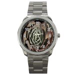 Succulent Green Pink Rosettes Sport Metal Watch