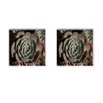 Succulent Green Pink Rosettes Cufflinks (Square)