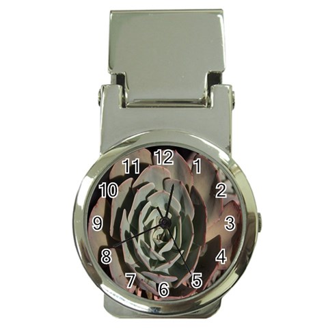 Succulent Green Pink Rosettes Money Clip Watches from ArtsNow.com Front