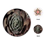 Succulent Green Pink Rosettes Playing Cards (Round) 
