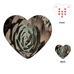 Succulent Green Pink Rosettes Playing Cards (Heart) 
