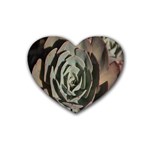Succulent Green Pink Rosettes Heart Coaster (4 pack) 