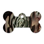 Succulent Green Pink Rosettes Dog Tag Bone (Two Sides)