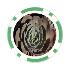 Succulent Green Pink Rosettes Poker Chip Card Guard from ArtsNow.com Back