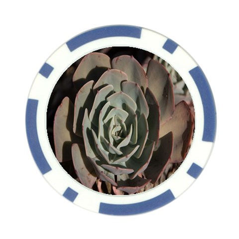 Succulent Green Pink Rosettes Poker Chip Card Guard (10 pack) from ArtsNow.com Front