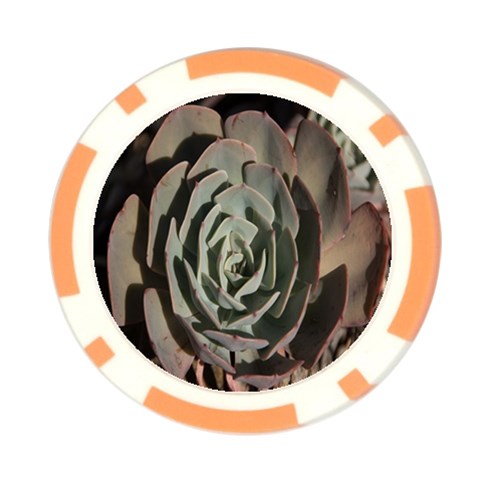 Succulent Green Pink Rosettes Poker Chip Card Guard (10 pack) from ArtsNow.com Front