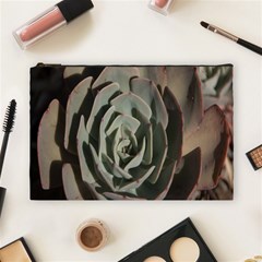 Succulent Green Pink Rosettes Cosmetic Bag (Large)  from ArtsNow.com Front