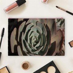 Succulent Green Pink Rosettes Cosmetic Bag (Large)  from ArtsNow.com Back