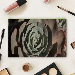 Succulent Green Pink Rosettes Cosmetic Bag (Large)  from ArtsNow.com Back