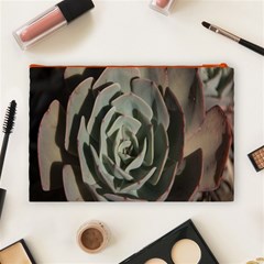 Succulent Green Pink Rosettes Cosmetic Bag (Large)  from ArtsNow.com Back