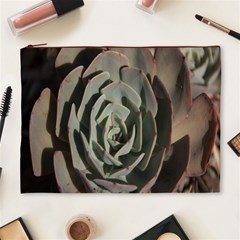 Succulent Green Pink Rosettes Cosmetic Bag (XL) from ArtsNow.com Front