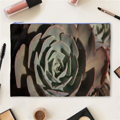Succulent Green Pink Rosettes Cosmetic Bag (XL) from ArtsNow.com Front