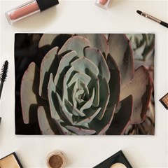 Succulent Green Pink Rosettes Cosmetic Bag (XL) from ArtsNow.com Back