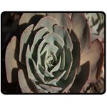 Succulent Green Pink Rosettes Fleece Blanket (Medium) 