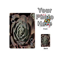 Succulent Green Pink Rosettes Playing Cards 54 (Mini)  from ArtsNow.com Front - Spade2