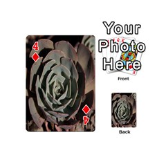 Succulent Green Pink Rosettes Playing Cards 54 (Mini)  from ArtsNow.com Front - Diamond4
