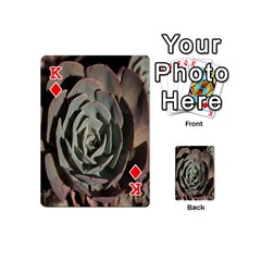 King Succulent Green Pink Rosettes Playing Cards 54 (Mini)  from ArtsNow.com Front - DiamondK