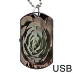 Succulent Green Pink Rosettes Dog Tag USB Flash (Two Sides)