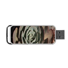 Succulent Green Pink Rosettes Portable USB Flash (Two Sides) from ArtsNow.com Front
